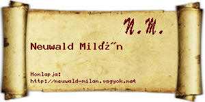Neuwald Milán névjegykártya